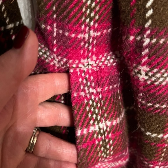 Circo Purple Pink and Miss Green Plaid button up Coat Size 5T - Picture 4 of 5